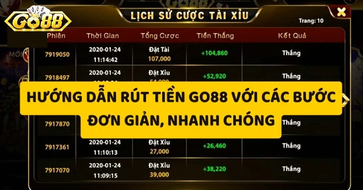 Điều kiện rút tiền Go88